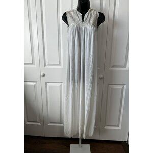 Vintage Kayser Gown Womens M Lace Nylon Nightgown Slip Dress Maxi White
